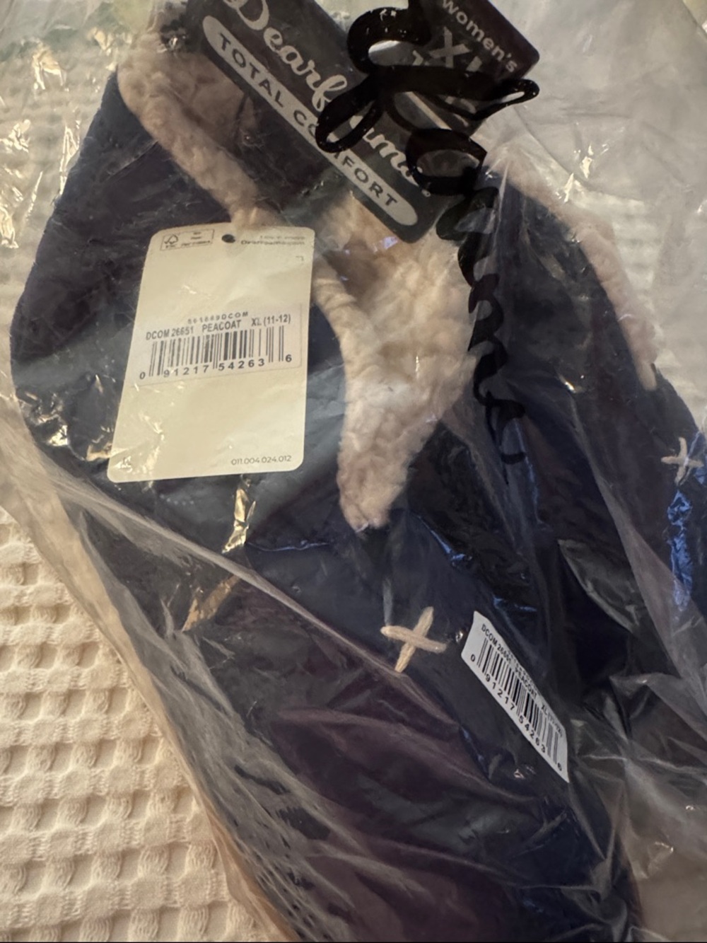 dearfoams Peacoat Tagged Shoe/Slipper Label